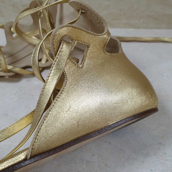 Chanel Gold Gladiator Sandals Sz.38 - Picture 14 of 16